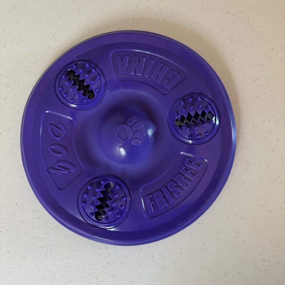 Dog Frisbee Durable Rubber Flying Disc for Dog Chew Toy for Dog Purple Frisbee